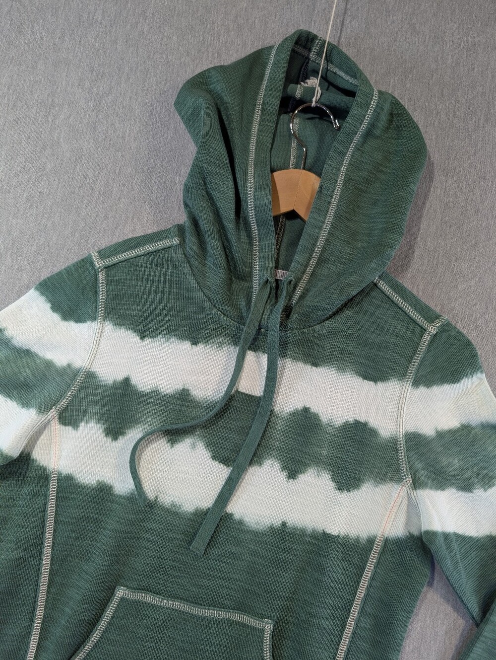 Tommy Bahama Tobago Bay Striped Hoodie Women's XS Green White Pima Cotton Blend